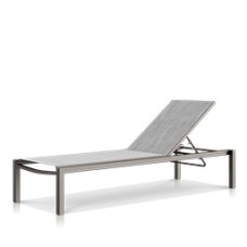 Armless Chaise Tex Gray Frame / Metallica Platinum Sling